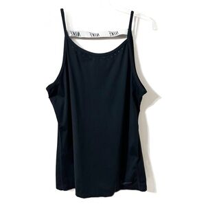 Nike DriFit Scoop Neck Tank Laser Cut Detail Deep V-Back Strap Logo Across Back